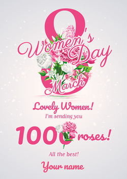 Kort med blomster for kvinner